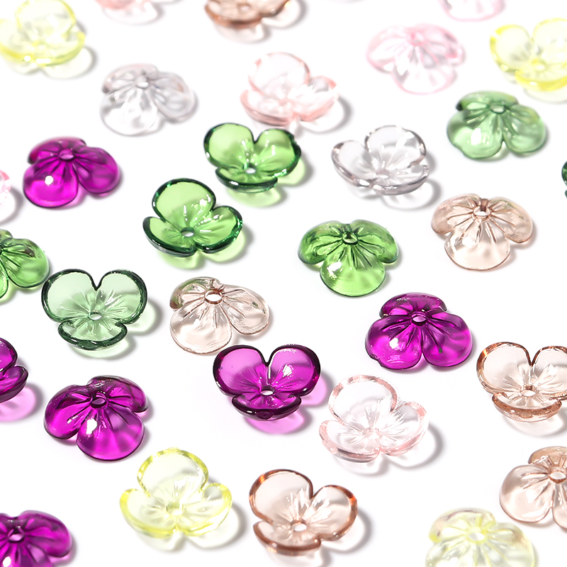 Bead Cap Flower - 20pcs/lot Transparent Resin Petal Beads Blossoms