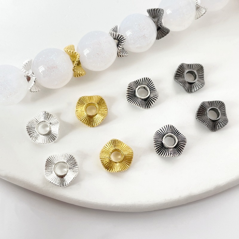 Bead Cap Flower - 50pcs 6-10mm Irregular Striped Wavy Flower