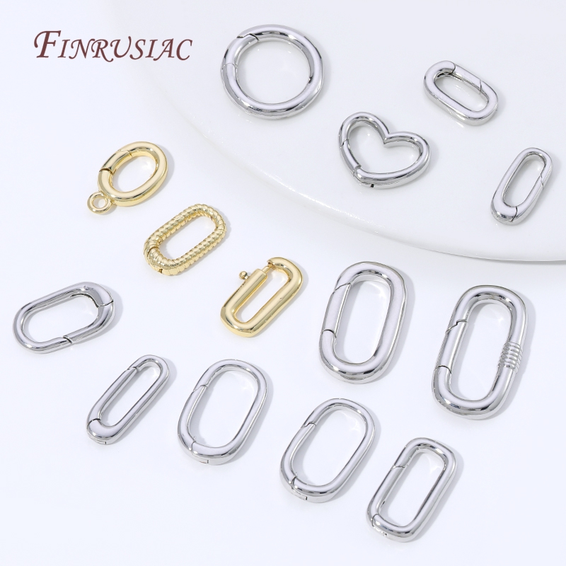 Jewelry Making Rings - 18K Gold Plated Oval Spring Ring