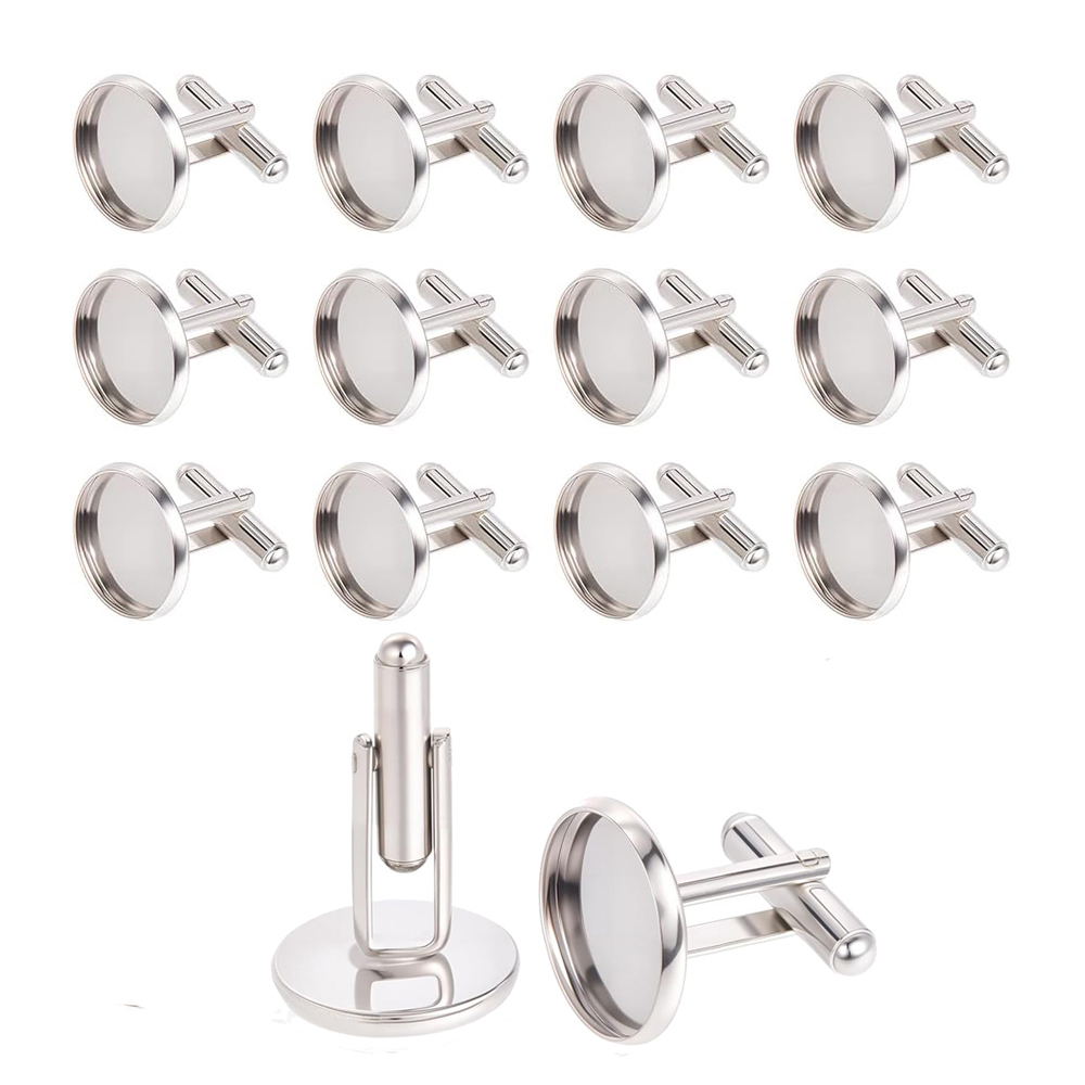Jewelry Making For Adults - 20Pcs Stainless Steel Round Cufflink Blanks