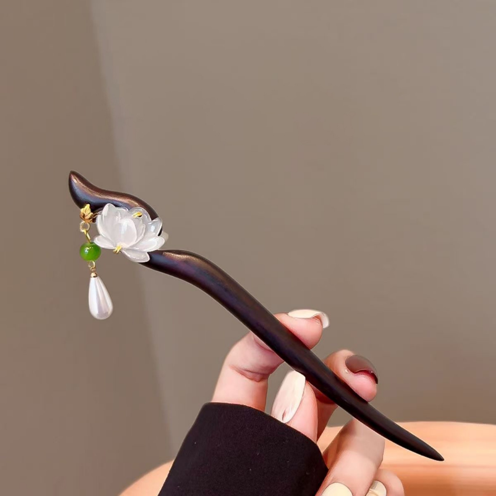 1PC Elegant Lotus Wood Hair St - огляд і ціна Jewelry Making For Adults