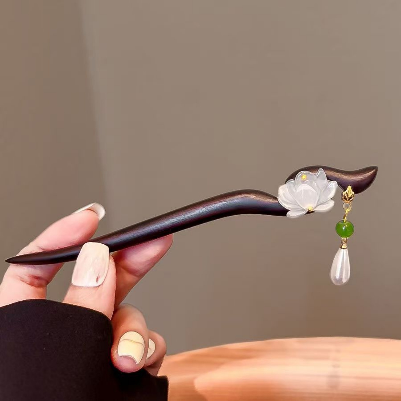1PC Elegant Lotus Wood Hair St - огляд і ціна Jewelry Making For Adults
