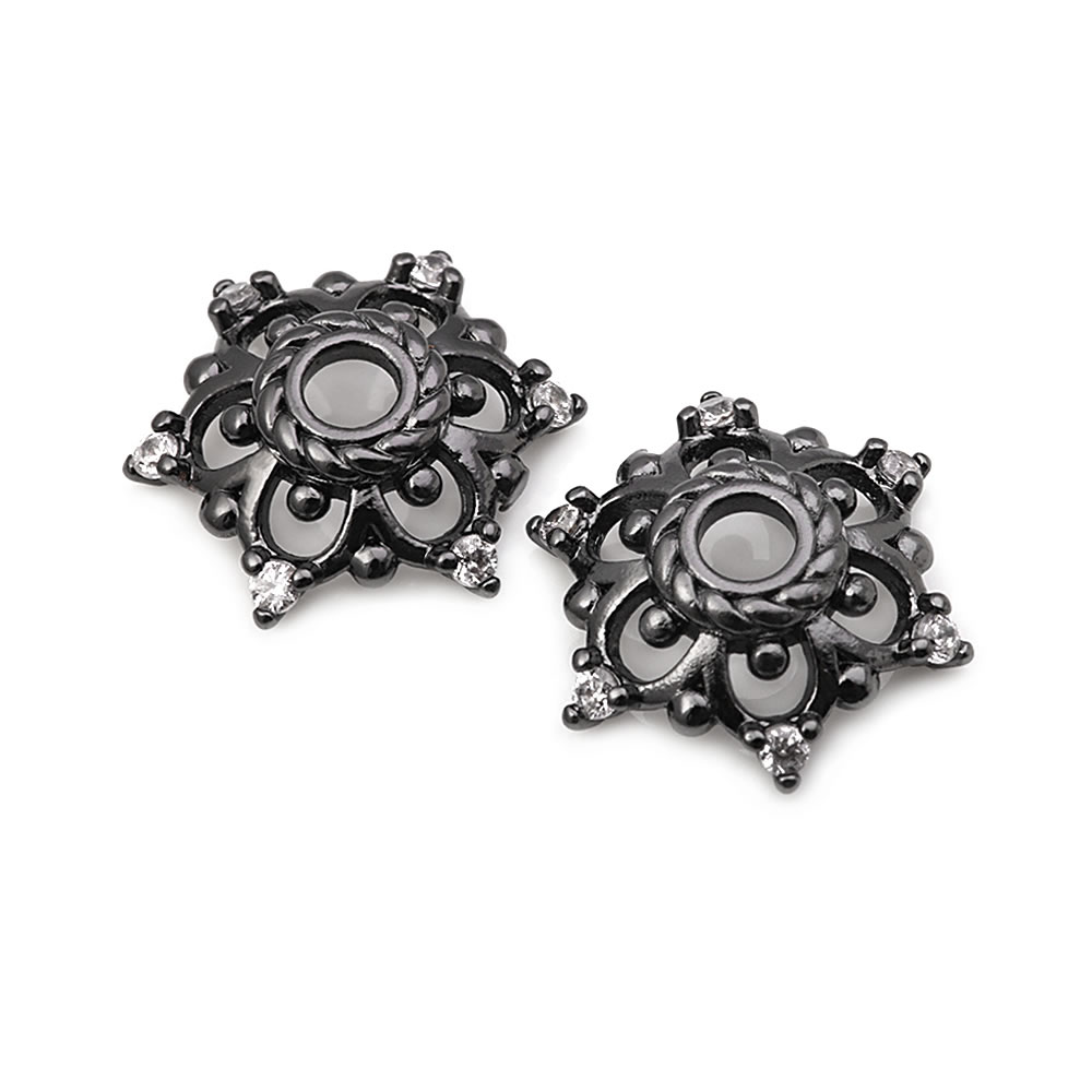 18K Gold Color Brass and Zirco - огляд і ціна Bead Cap Flower