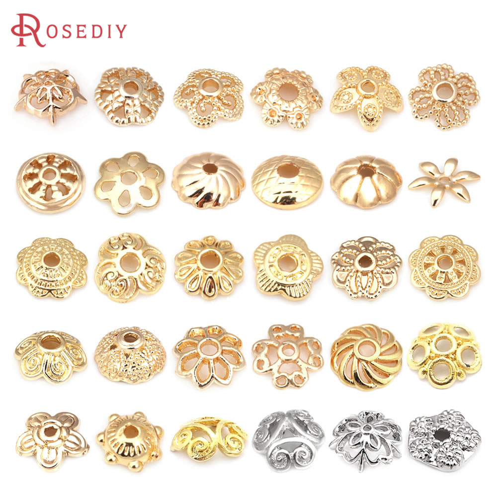 18K Gold Color Brass Flower Be - огляд і ціна Bead Cap Flower