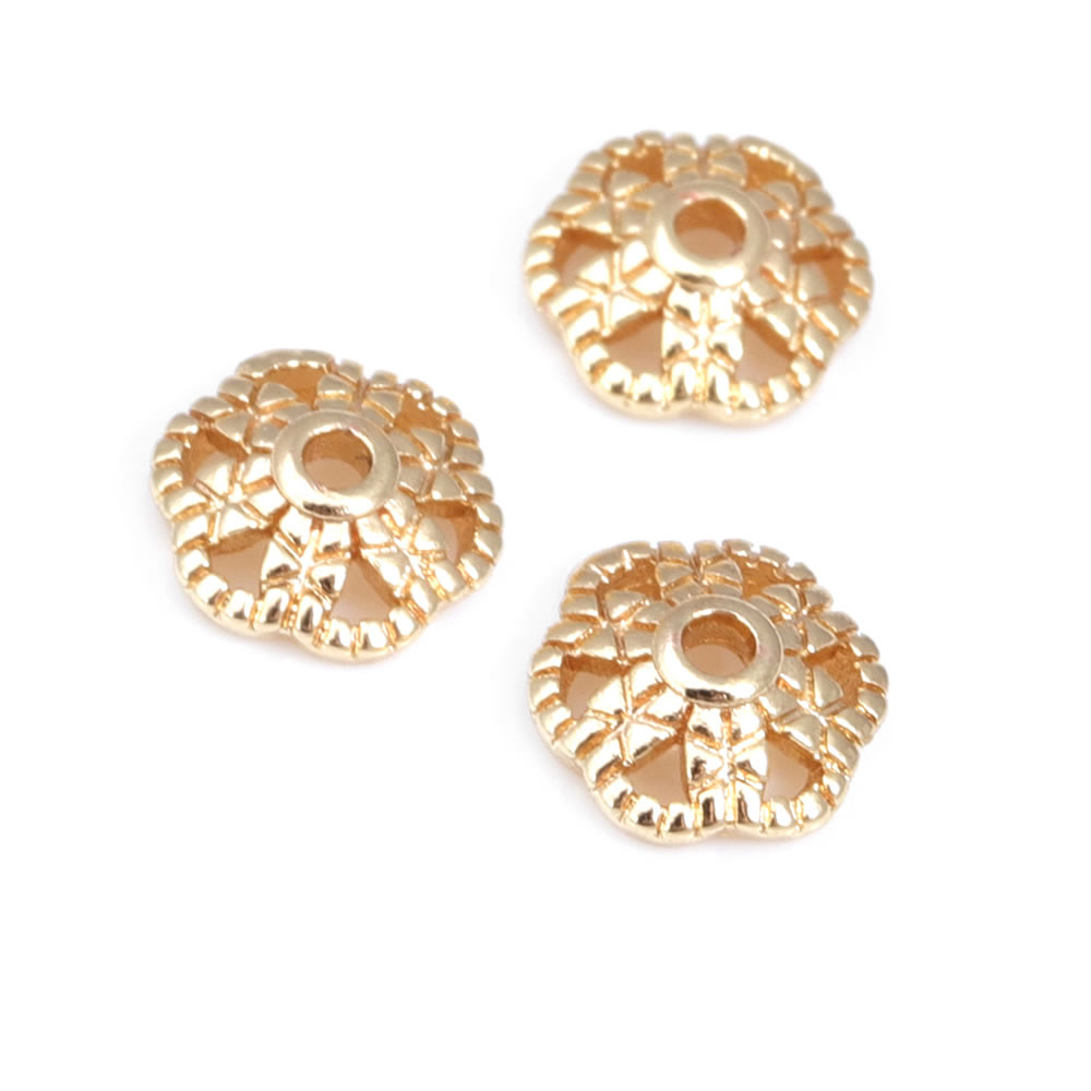 18K Gold Color Brass Flower Be - огляд і ціна Bead Cap Flower