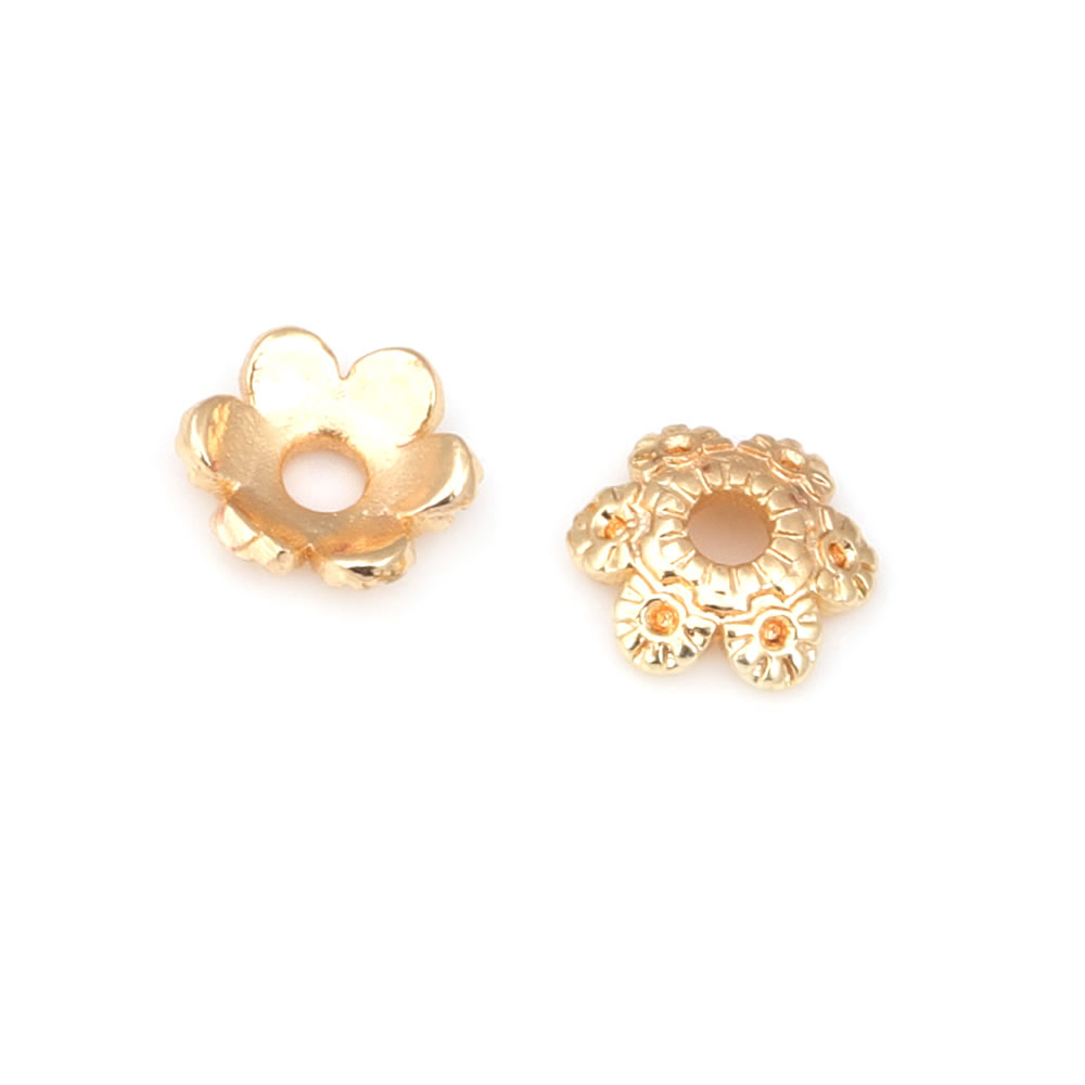 18K Gold Color Brass Flower Be - огляд і ціна Bead Cap Flower
