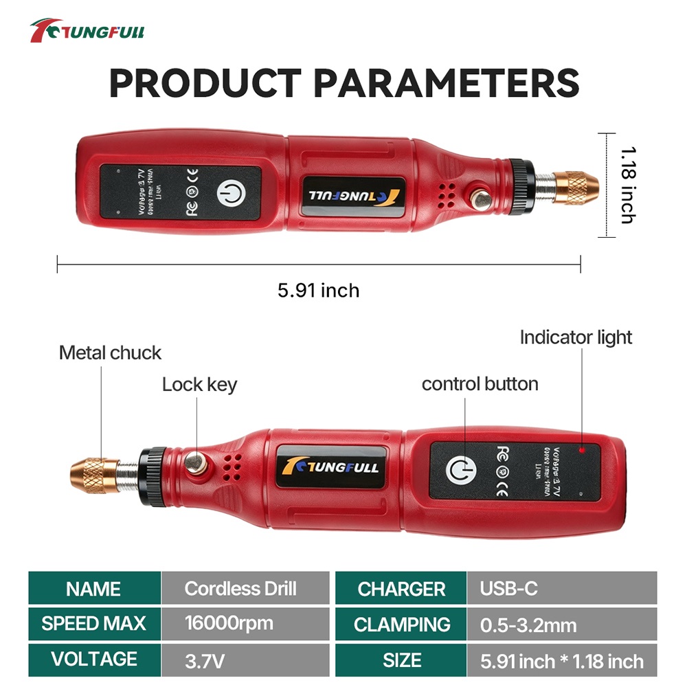 TUNGFULL 3.7V Cordless Rotary  - огляд і ціна Jewelry Making Workshops