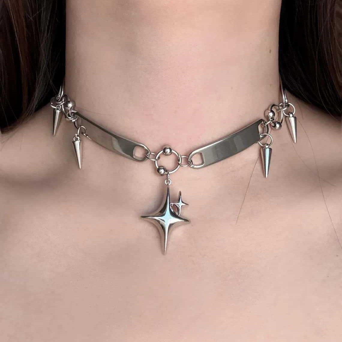 Punk Star Riveted Choker,Rock  - огляд і ціна Jewelry Making Rings