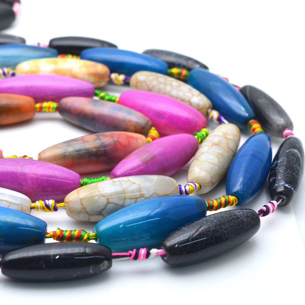 Natural Stone Colourful Big Ag - огляд і ціна Jewelry Making Store