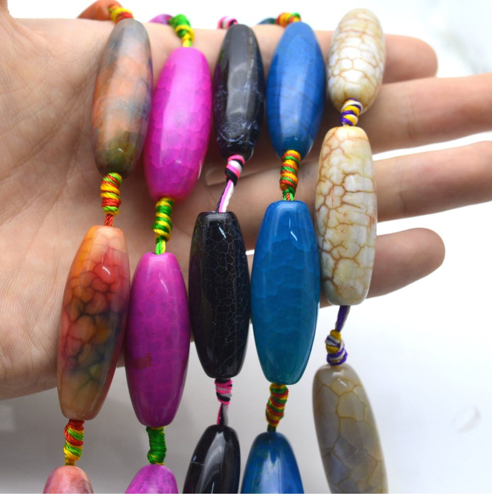 Natural Stone Colourful Big Ag - огляд і ціна Jewelry Making Store