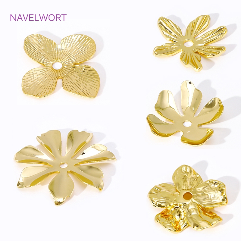 18K Gold Plated Large Flower B - огляд і ціна Bead Cap Flower