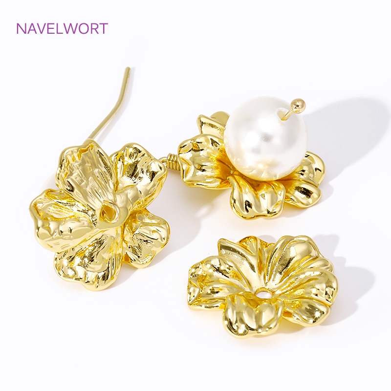 18K Gold Plated Large Flower B - огляд і ціна Bead Cap Flower