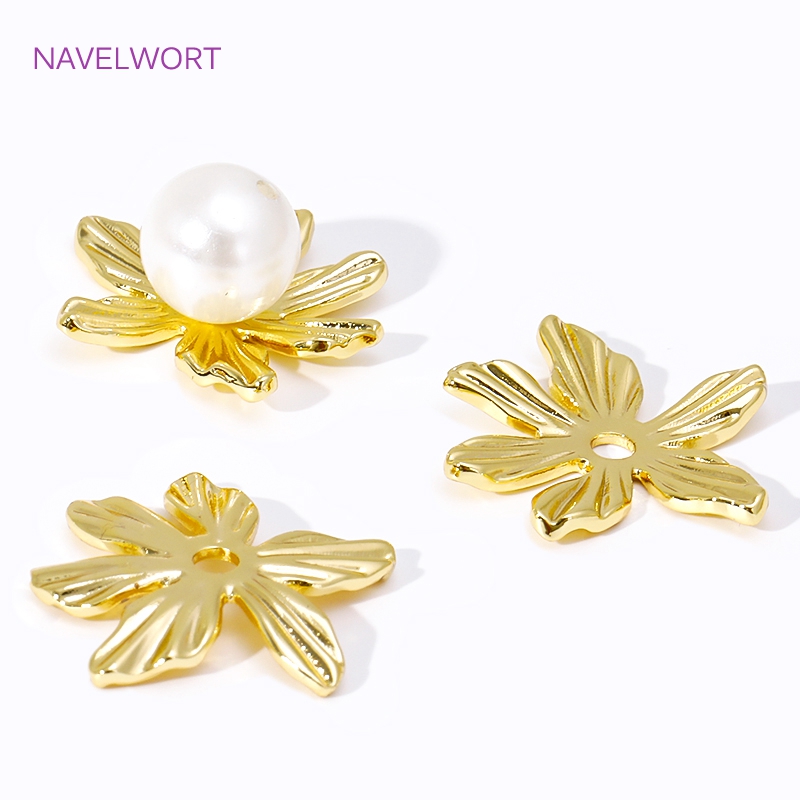 18K Gold Plated Large Flower B - огляд і ціна Bead Cap Flower