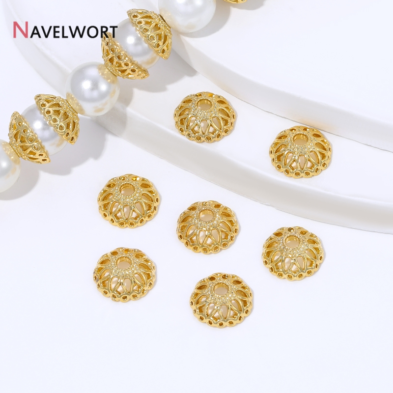 18K Gold Plated Brass 9mm Flow - огляд і ціна Bead Cap Flower