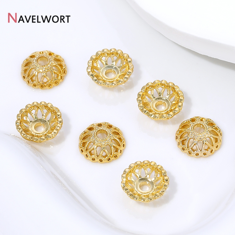 18K Gold Plated Brass 9mm Flow - огляд і ціна Bead Cap Flower