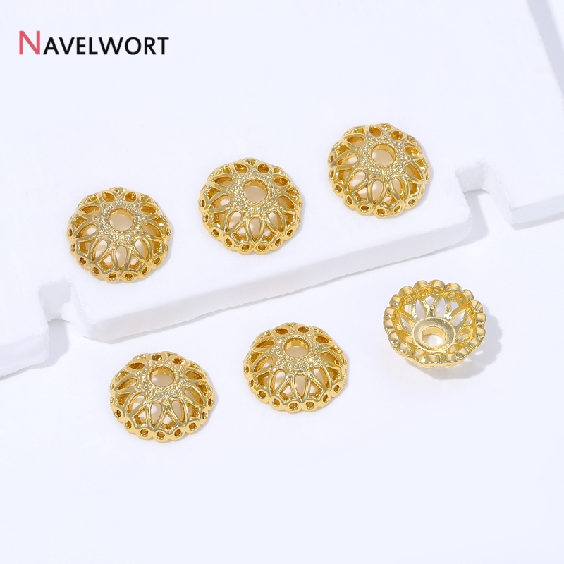 18K Gold Plated Brass 9mm Flow - огляд і ціна Bead Cap Flower