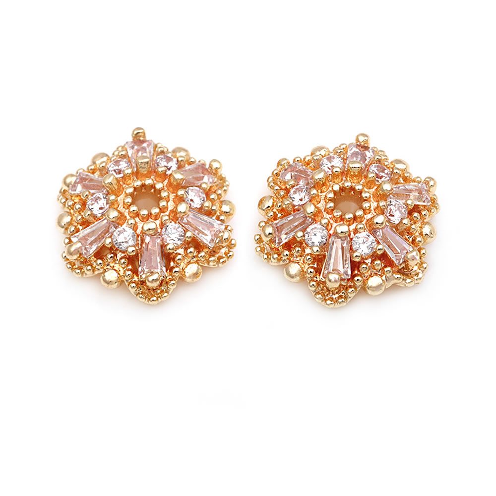 18K Gold Color Brass Zircon Fl - огляд і ціна Bead Cap Flower