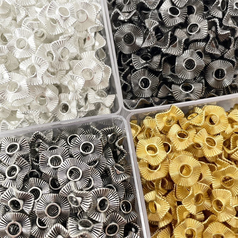50pcs 6-10mm Irregular Striped - огляд і ціна Bead Cap Flower