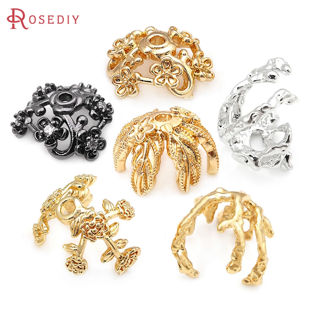 18K Gold Color Brass Flower Sh - огляд і ціна Bead Cap Flower
