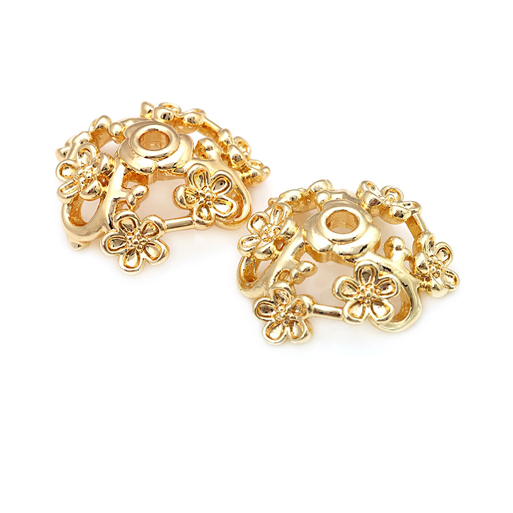 18K Gold Color Brass Flower Sh - огляд і ціна Bead Cap Flower