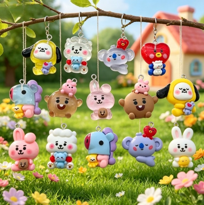 7pcs BT21 Resin Cartoon Charm  - огляд і ціна Jewelry Making Charms