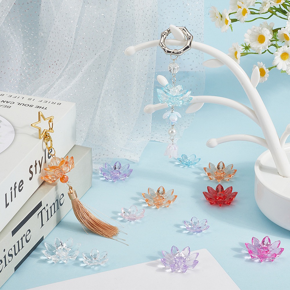 80Pcs 2 Styles Transparent Acr - огляд і ціна Bead Cap Flower