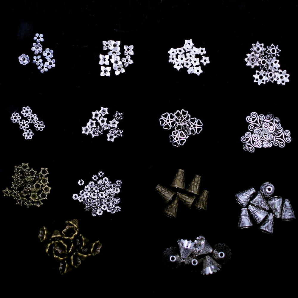 30Pcs-500Pcs Mixed Size Bronze - огляд і ціна Bead Cap Flower