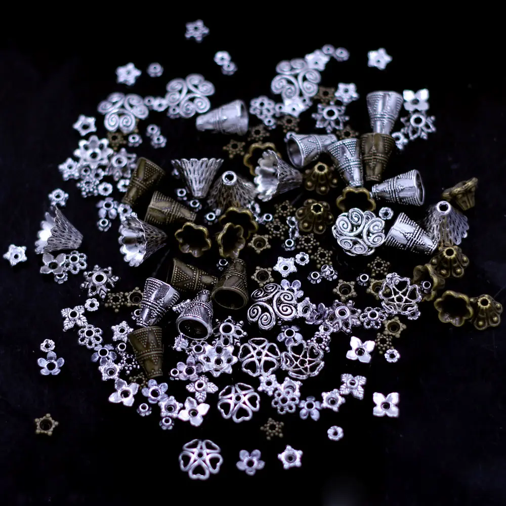30Pcs-500Pcs Mixed Size Bronze - огляд і ціна Bead Cap Flower