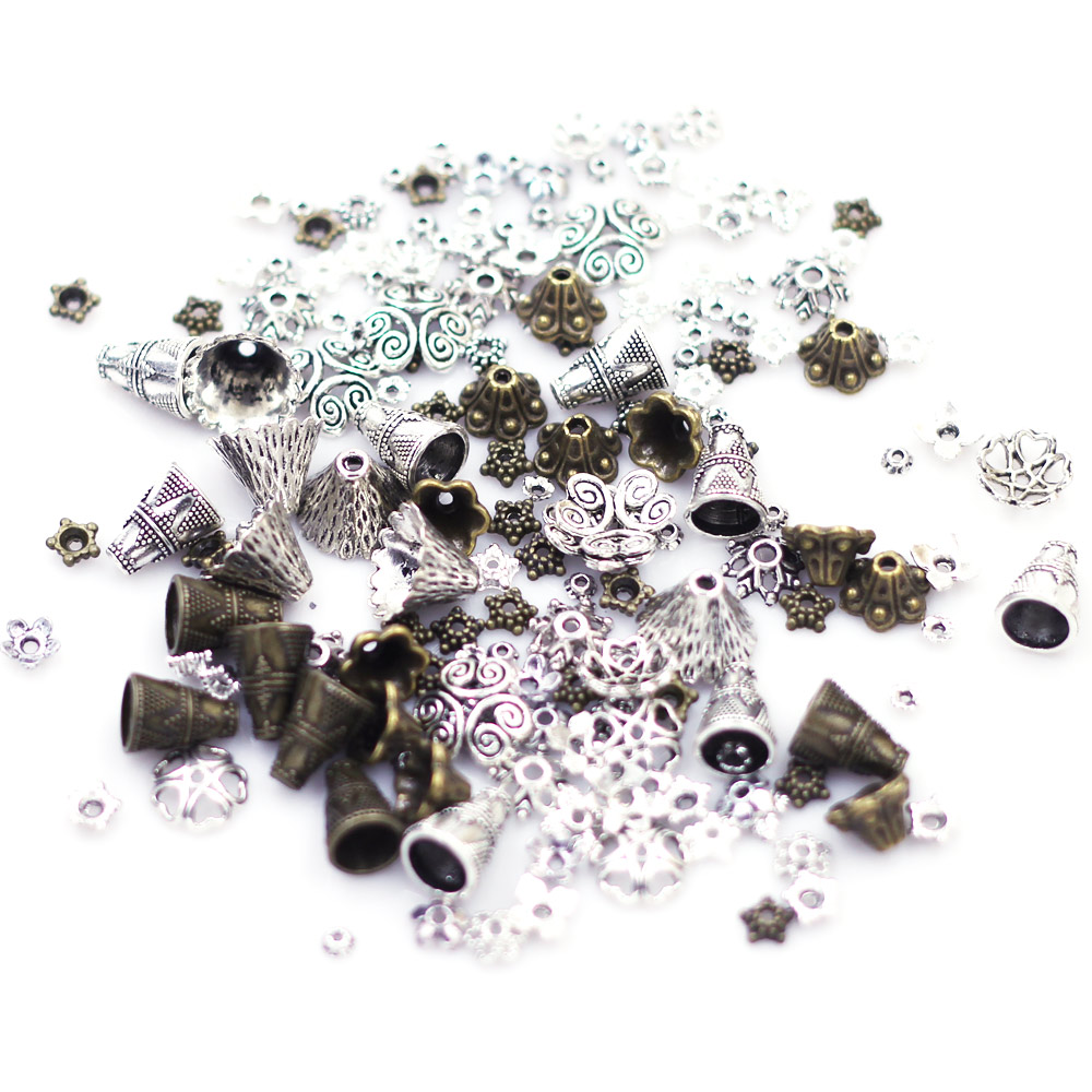 30Pcs-500Pcs Mixed Size Bronze - огляд і ціна Bead Cap Flower