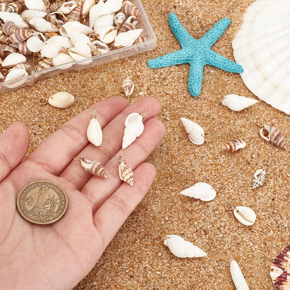 100pcs 4 Styles Natural Shell  - огляд і ціна Jewelry Making Charms