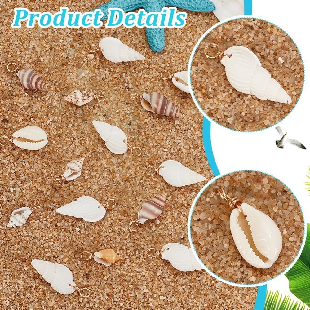100pcs 4 Styles Natural Shell  - огляд і ціна Jewelry Making Charms