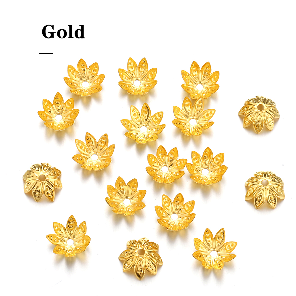 200pcs 8-10mm Gold Flower Bead - огляд і ціна Bead Cap Flower